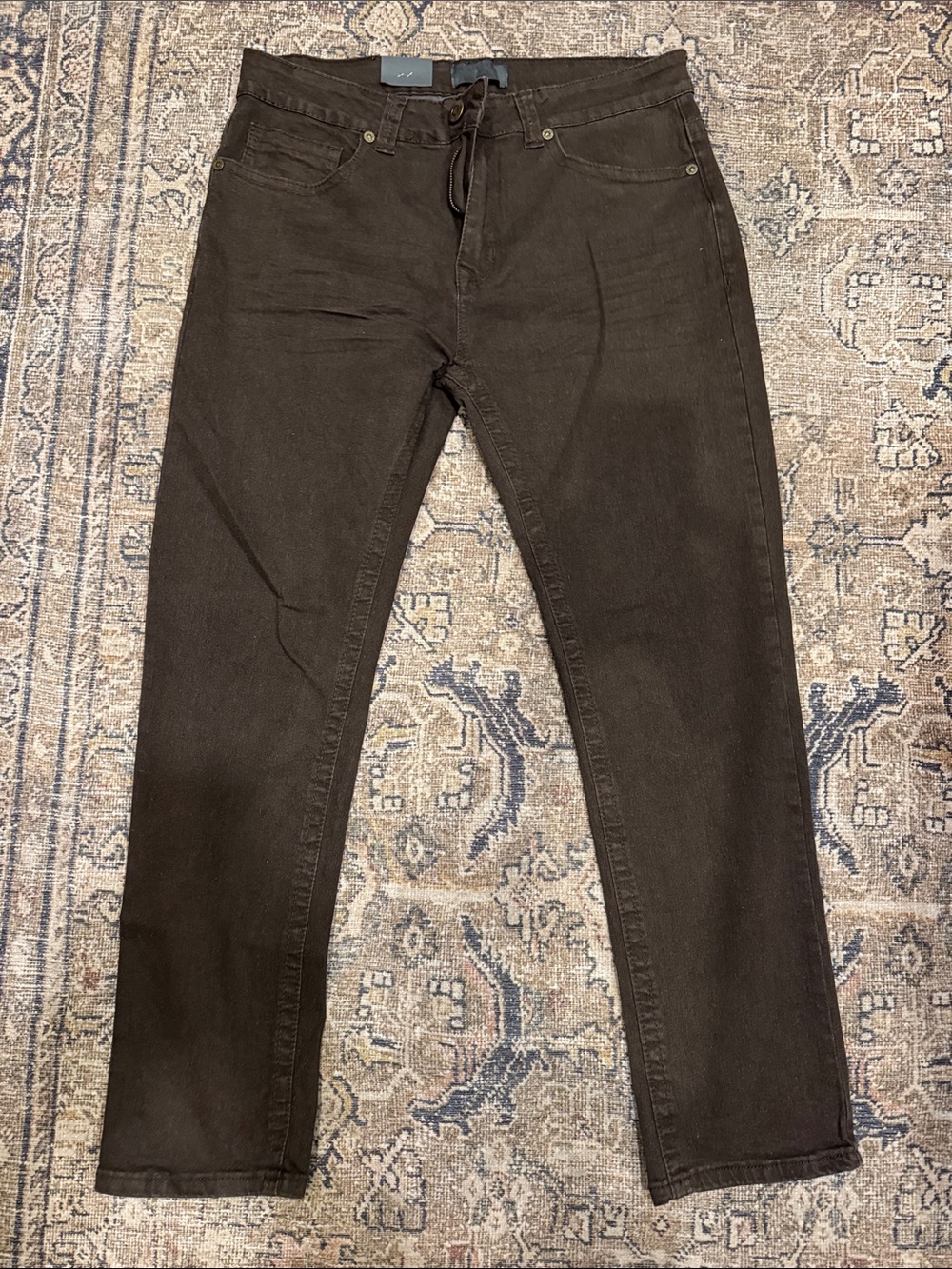 Asher Jones Men's Dark Brown Casual Jeans
